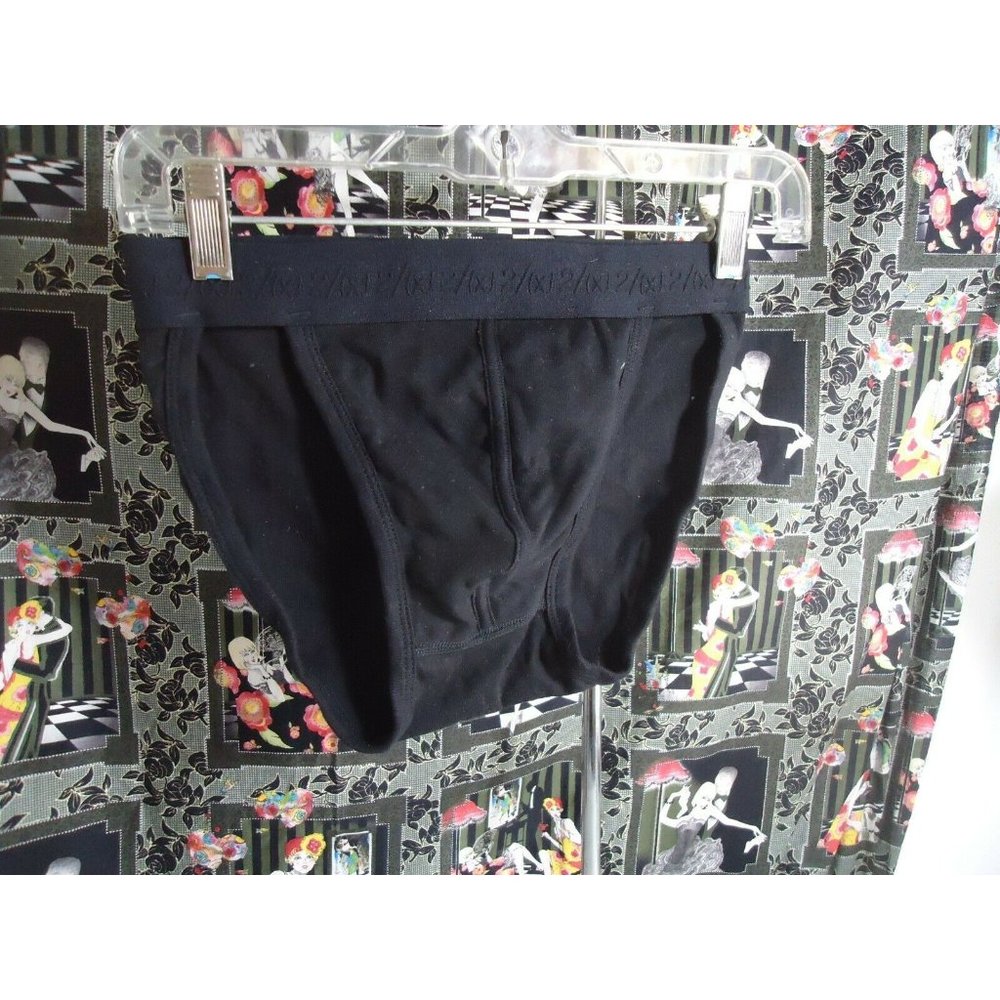 NOS Vtg Black High Thigh Cotton Briefs S Waist 28/31 Oldstock No Fly